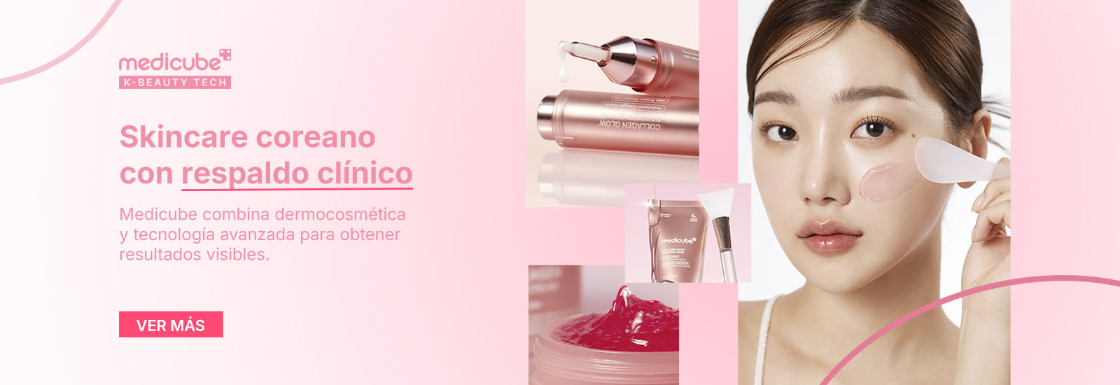 Medicube - K-Beauty Tech - Skincare coreano con respaldo clínico. Medicube combina dermocosmética y tecnología avanzada para obtener resultados visibles.