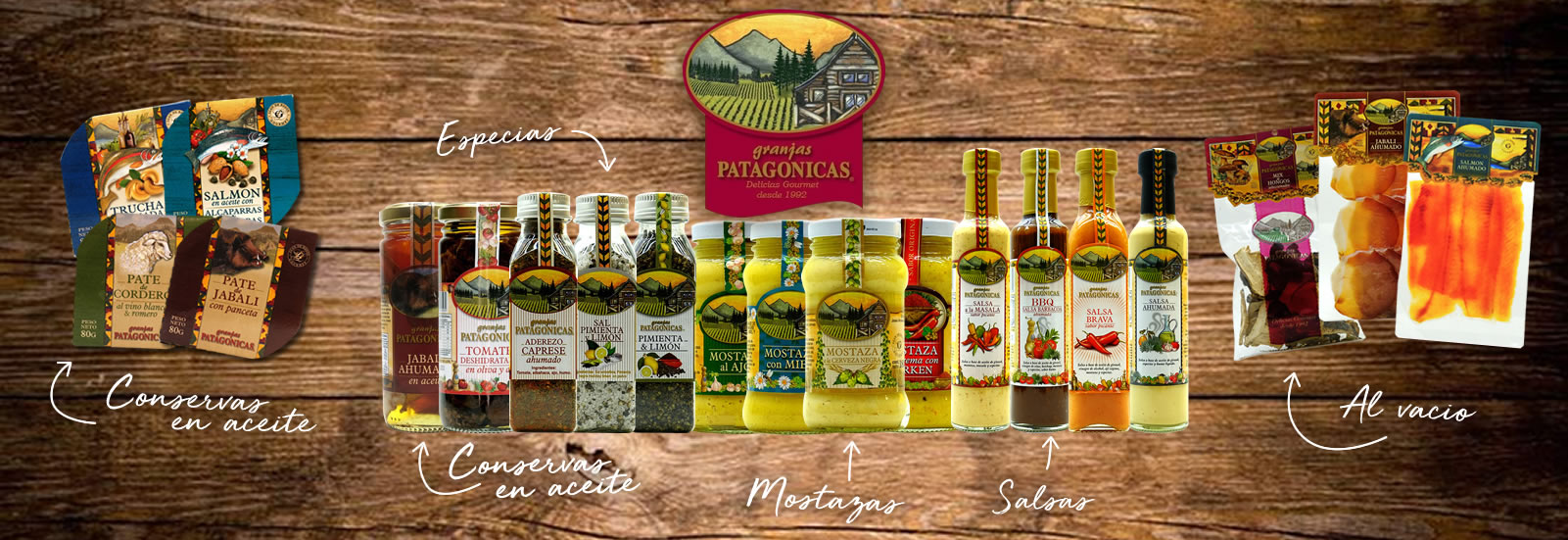 mostazas, salsas, especias, conservas de Granjas Patagonicas en TINA & CO.