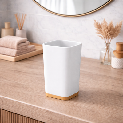 Vaso Porta Cepillo Bambu Línea Bianca
