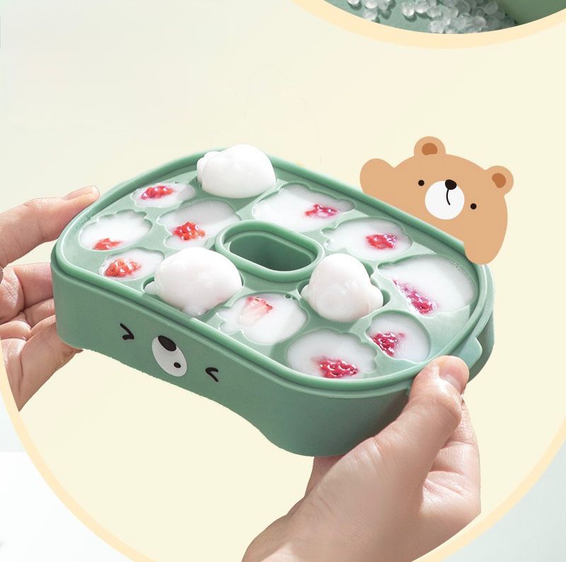 Molde de Hielo + Hielera Oso Verde 