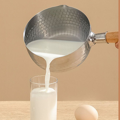 Olla de Acero Inoxidable 430SUS con Mango de Madera Vintage 22cm