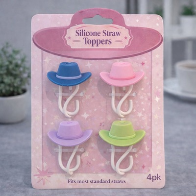 Set x 4 Tapa de Silicona Para Sorbete Reutilizable Forma Sombrero