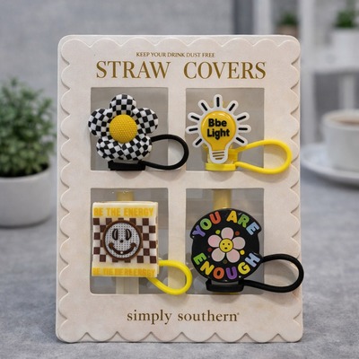 Set x 4 Tapa de Silicona Para Sorbete Reutilizable Forma Flores 