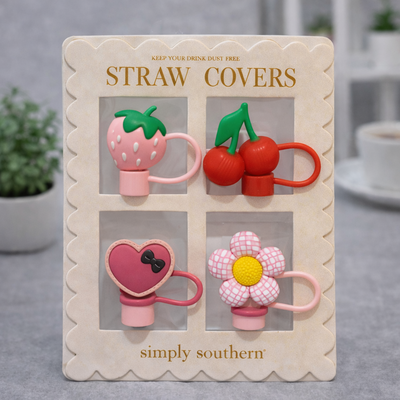 Set x 4 Tapa de Silicona Para Sorbete Reutilizable Forma Frutas