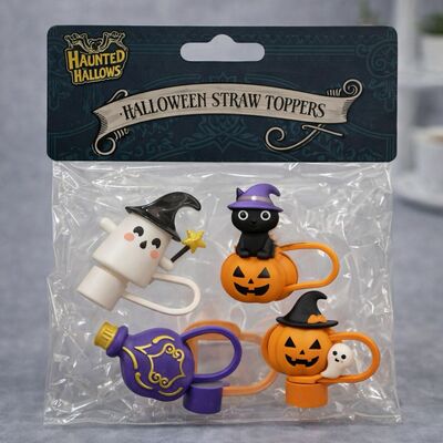 Set x 4 Tapa de Silicona Para Sorbete Reutilizable Forma Halloween