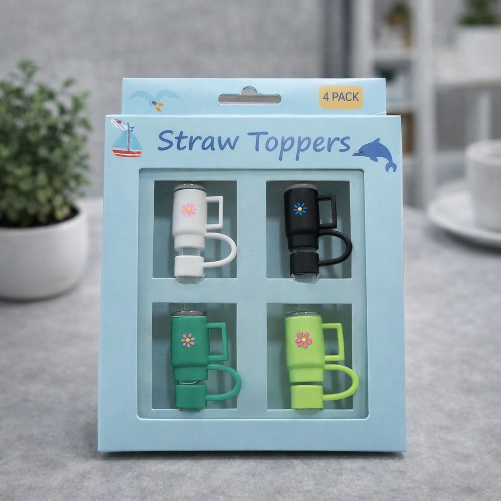 Set x 4 Tapa de Silicona Para Sorbete Reutilizable Forma Termo Blanco