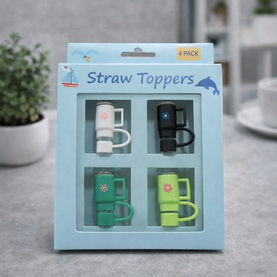 Set x 4 Tapa de Silicona Para Sorbete Reutilizable Forma Termo Blanco