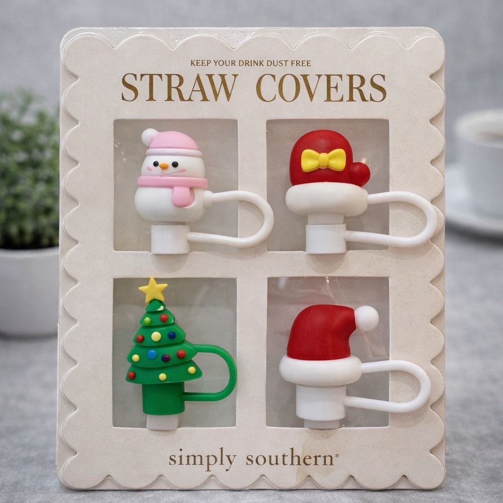 Set x 4 Tapa de Silicona Para Sorbete Reutilizable Navidad