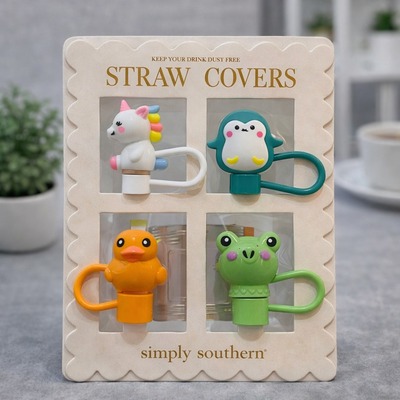 Set x 4 Tapa de Silicona Para Sorbete Reutilizable