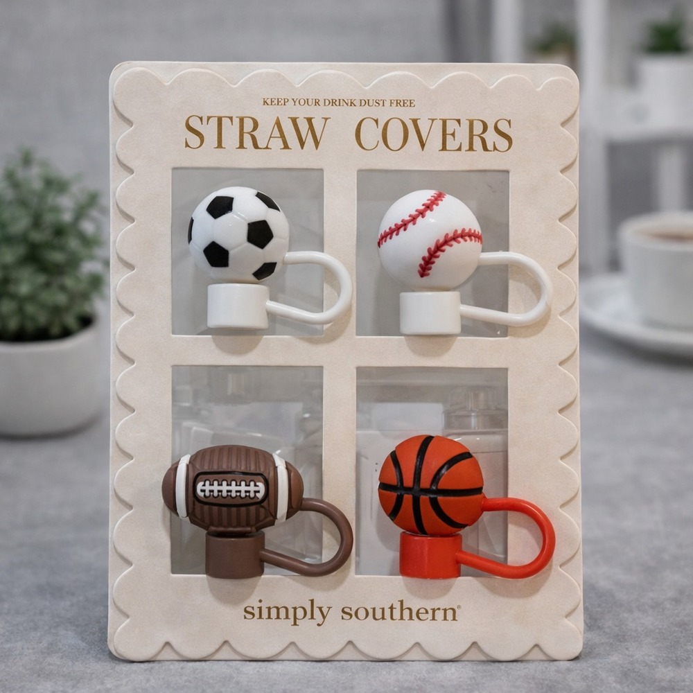 Set x 4 Tapa de Silicona Para Sorbete Reutilizable Forma Deporte