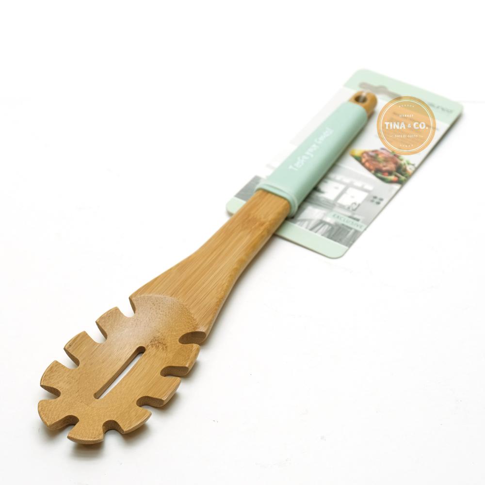 Casasunco Cuchara de Madera Para Pastas Verde Aqua