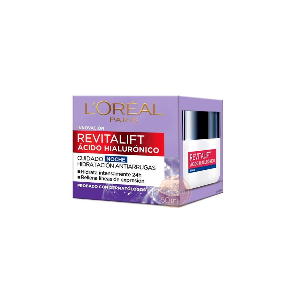 L'Oréal París Revitalif Ácido Hialurónico Crema de Noche - 50ml