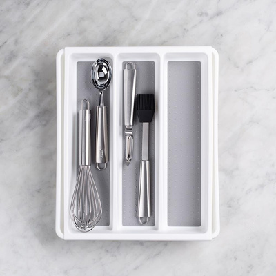 Madesmart Expandable Utensil Tray White