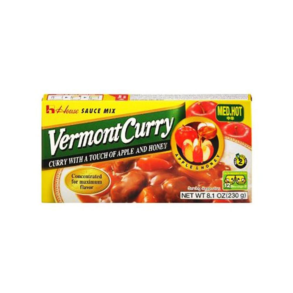 House Foods Vermont Curry Med. Hot with Apple and Honey - 230g