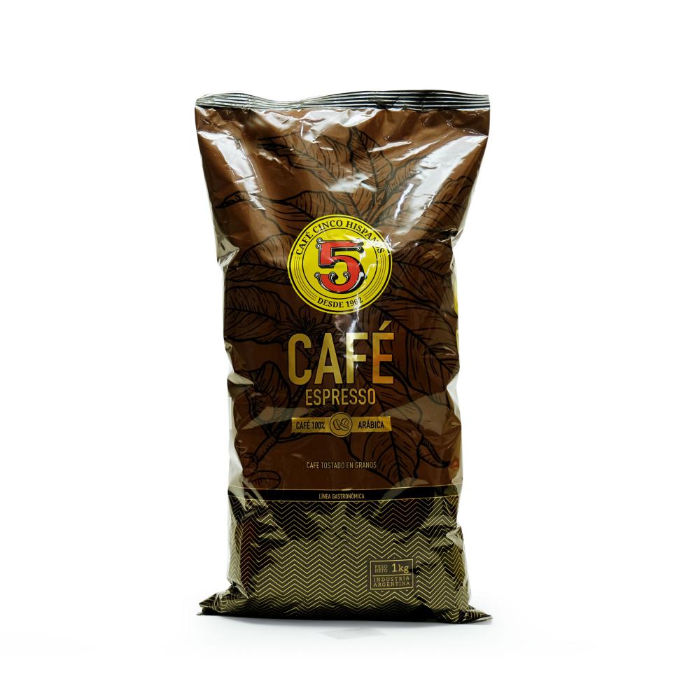 Cinco Hispanos Café Espresso Arábica en Granos - 1Kg