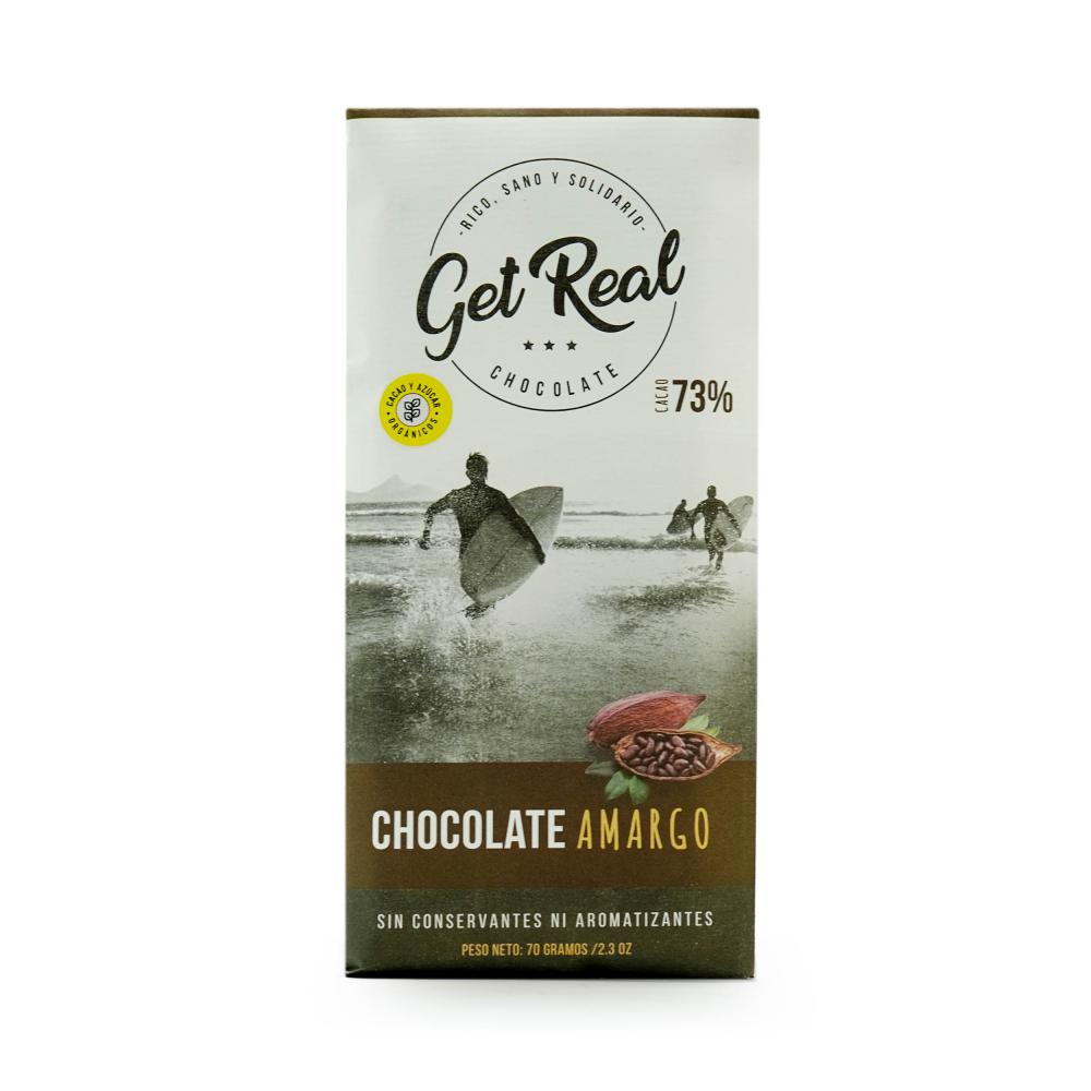 Get Real Chocolate Amargo Sin Azúcar Agregada 73% Cacao - 70gr