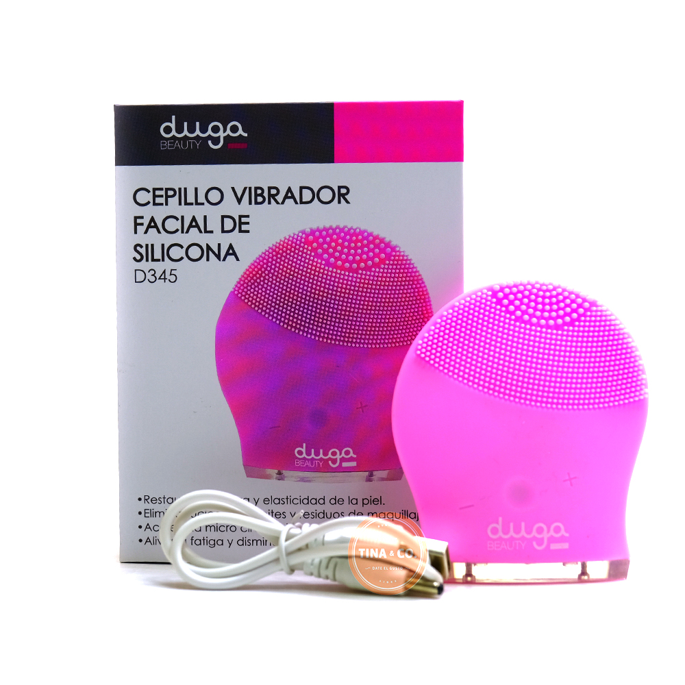 Duga Cepillo Vibrador Facial de Silicona 