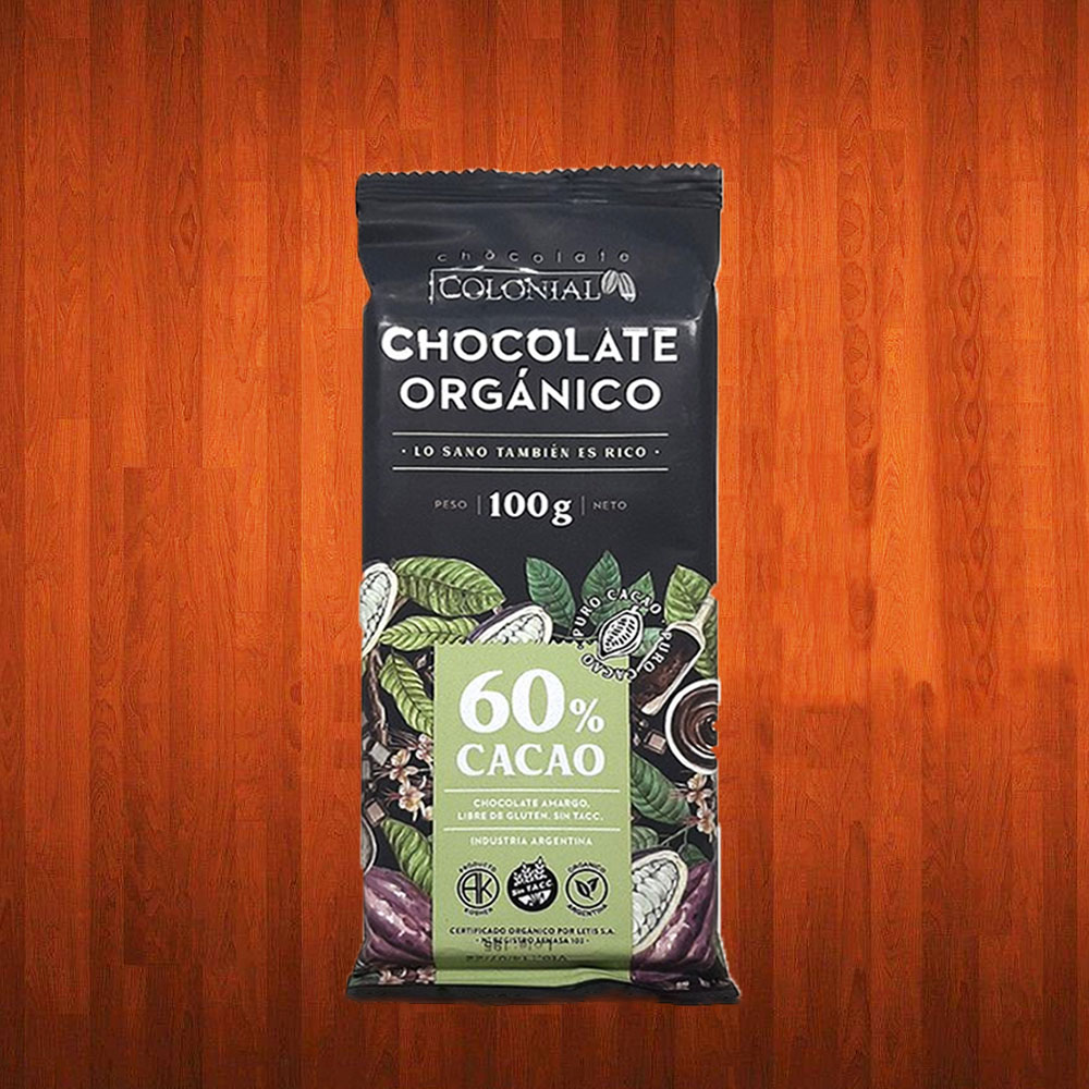 Colonial Chocolate Orgánico 60% Cacao -100gr 
