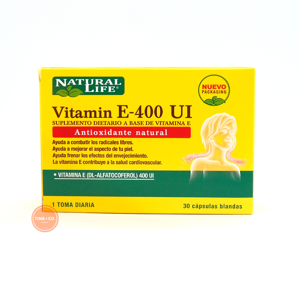 Natural life Vitamina E-400 UI Suplemento Dietario a Base de Vitamina E - 30