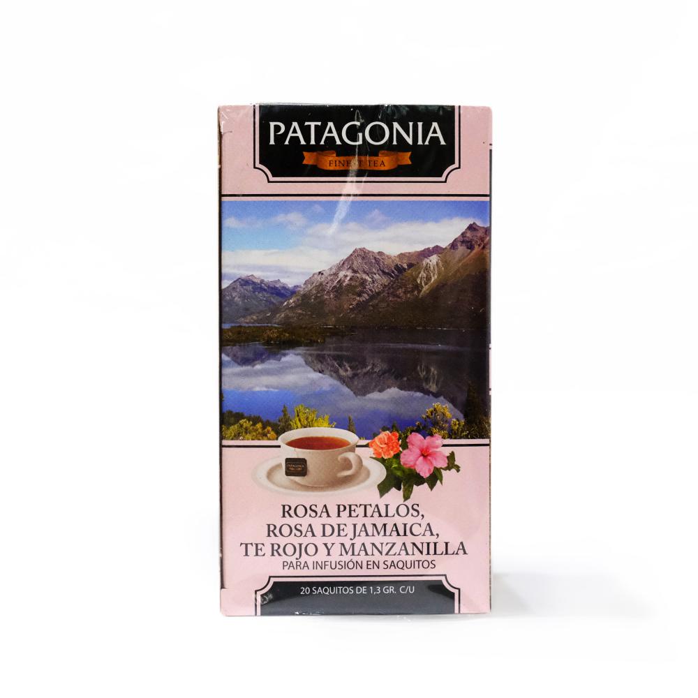 Patagonia Té Rosa Pétalos, Rosa Jamaica, Té Rojo y Manzanilla - 20U
