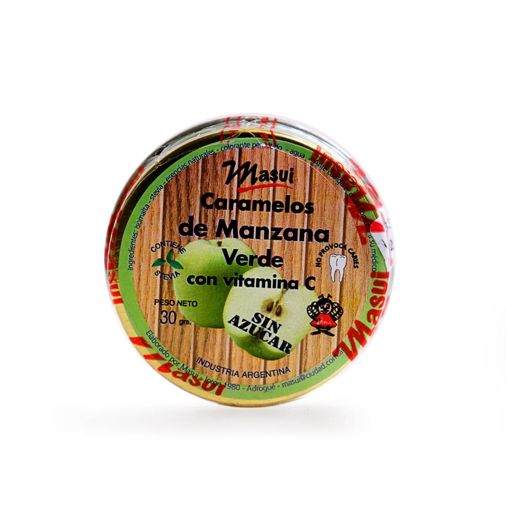 Masui Caramelos de Manzana Verde con Vitamina C Sin Azúcar - 30gr