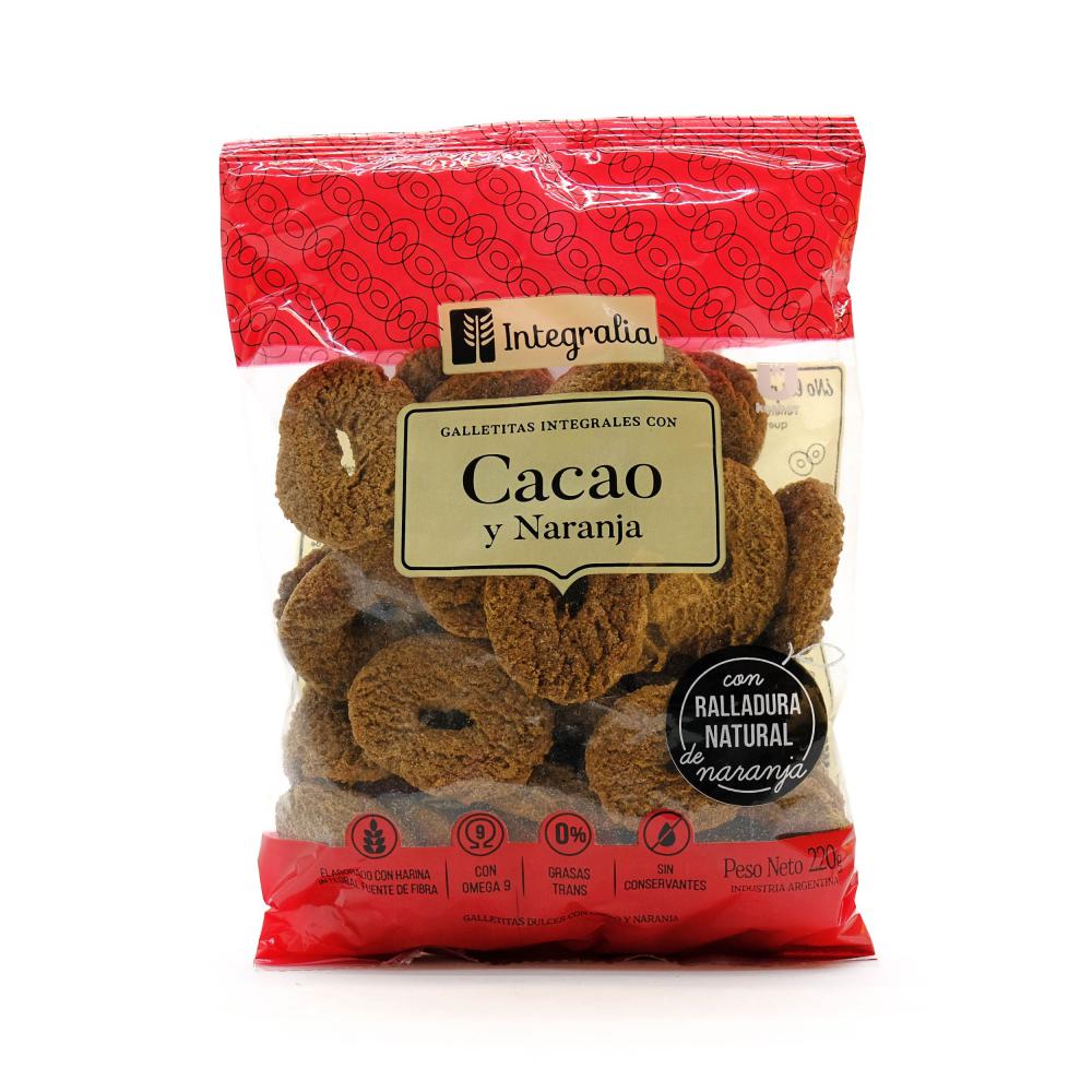 Integralia Galletitas Integrales con Cacao sabor Naranja - 220gr