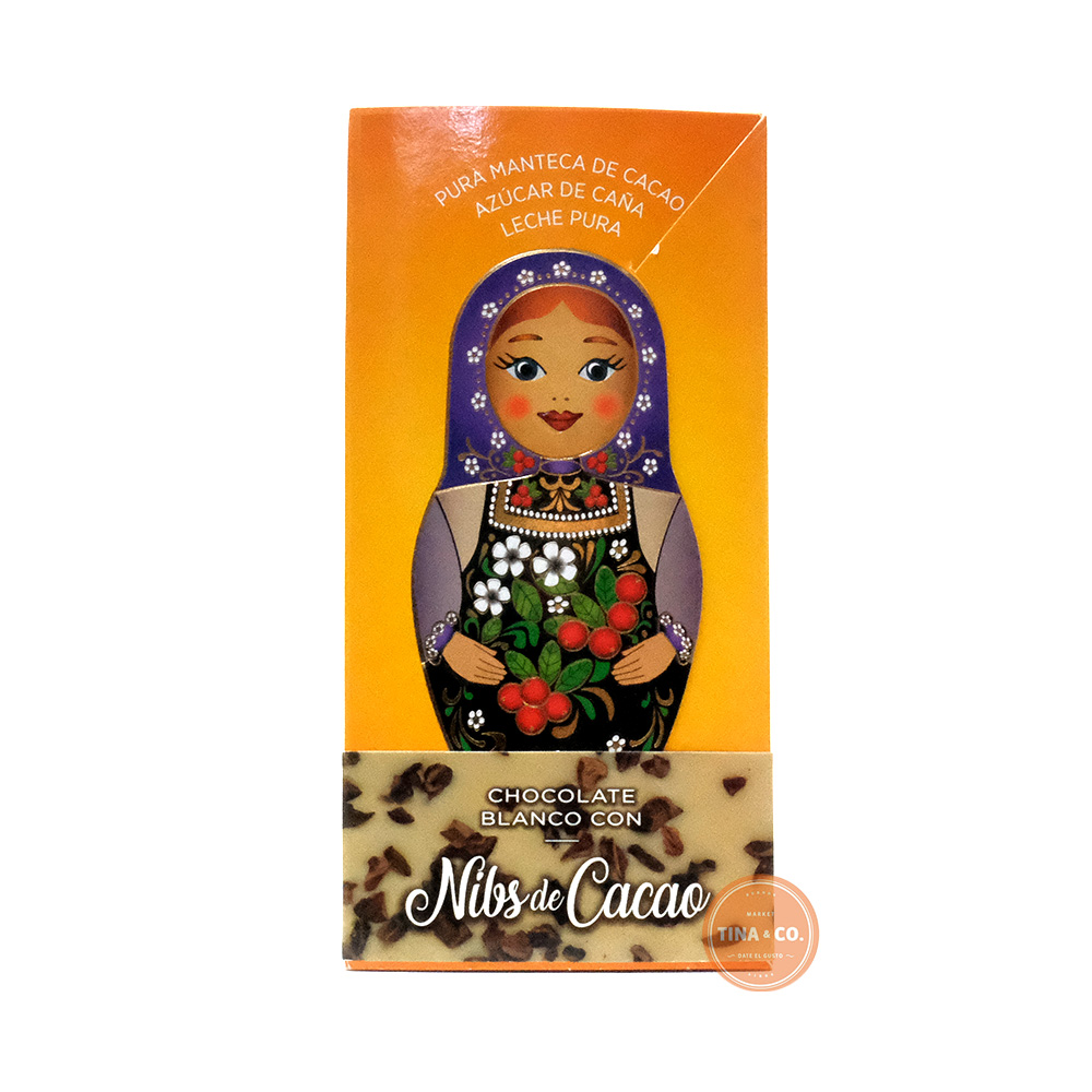 Mamuschka Chocolate Blanco con Nibs de Cacao - 50gr