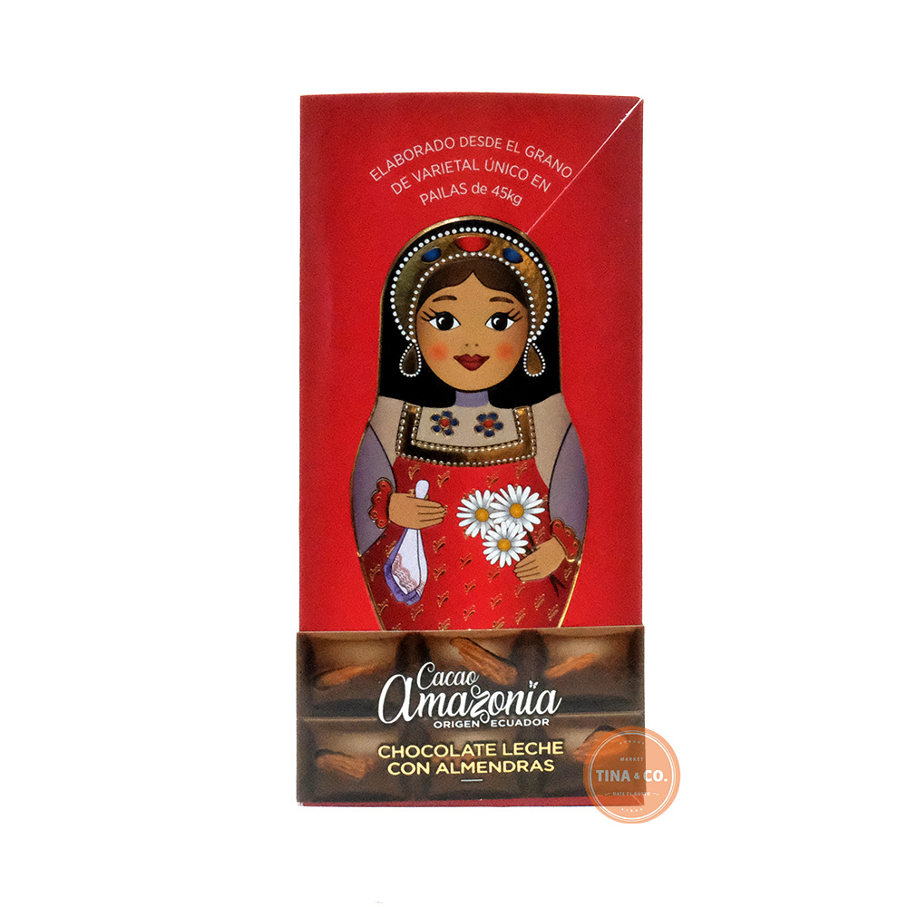 Mamuschka Cacao Amazonia Chocolate Leche con Almendras - 75gr