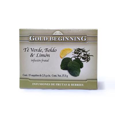 Gold Beginning Té Verde, Boldo y Limón - 15U