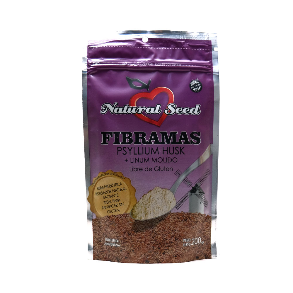 Natural Seed Fibramas Psyllium Husk + Linum Molido - 200gr