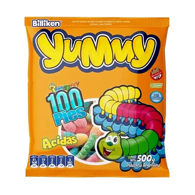 Billiken Yummy 100 Pies Acidas - 500gr