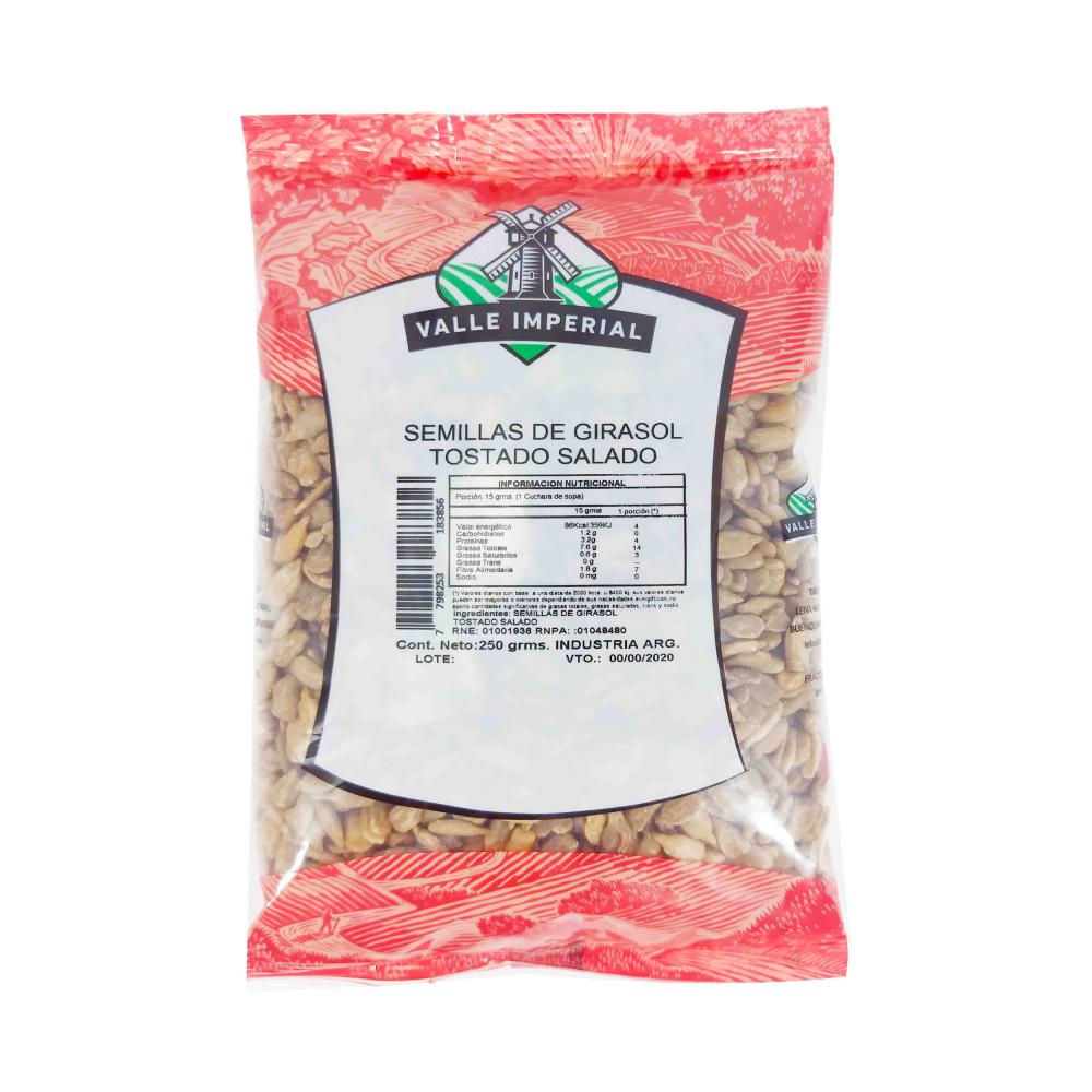 Valle Imperial Semillas de Girasol Tostado Salado - 250gr