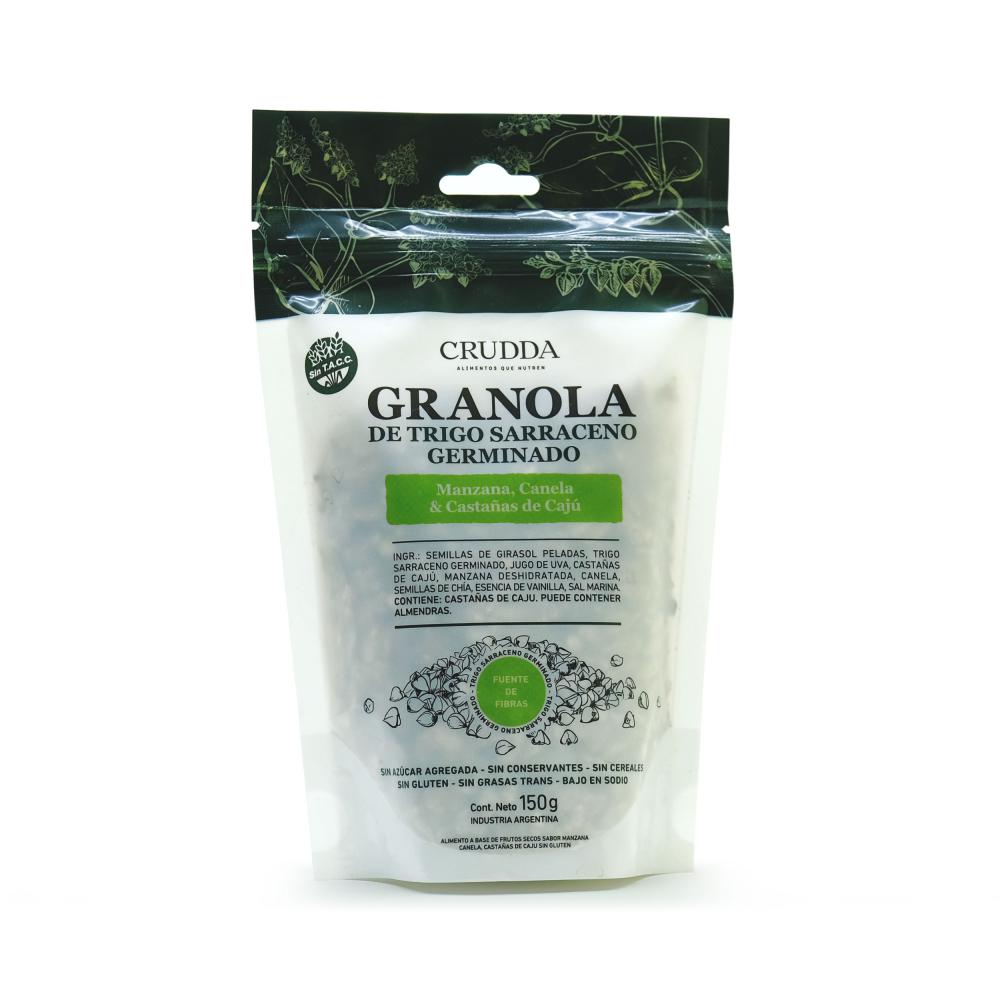 Crudda Granola de Trigo Sarraceno Germinado con Manzana, Canela y Cajú - 150