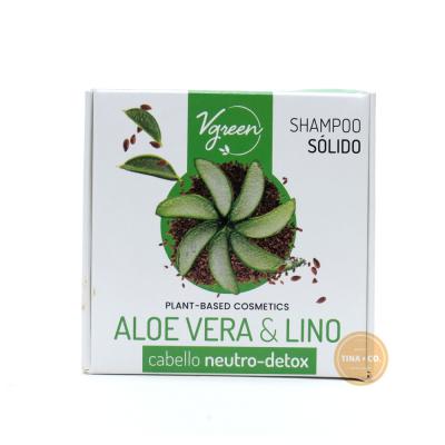 Vgreen Shampoo Sólido Aloe Vera y Lino Cabello Neutro Detox - 60gr 