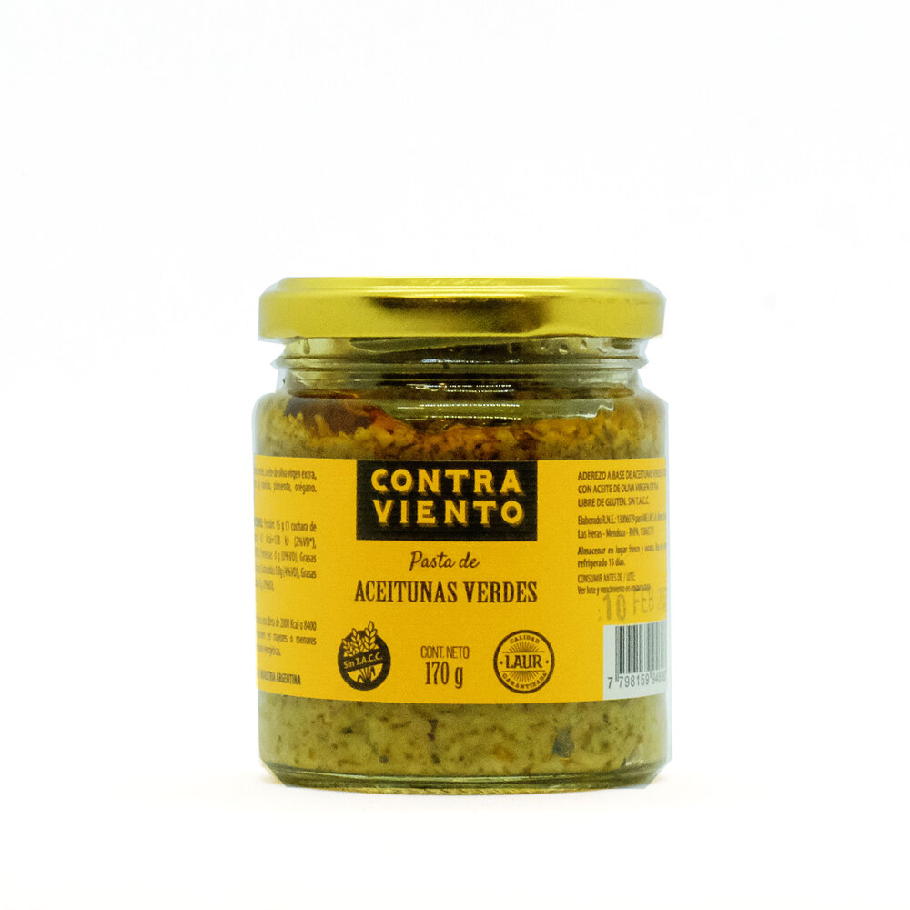 Contra Viento Pasta de Aceitunas Verdes - 170gr