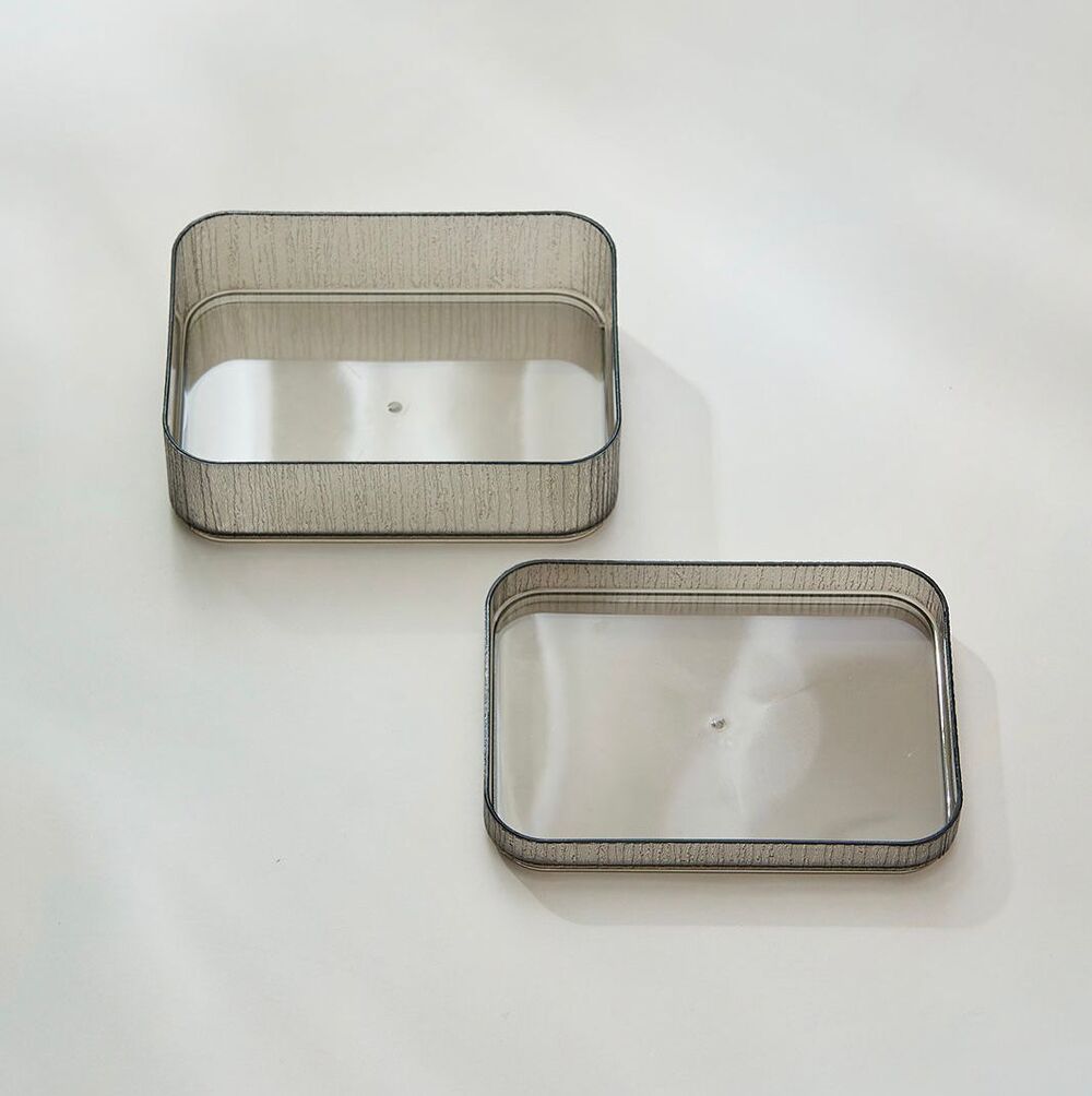 Caja de Almacenamiento Acrílico con Tapa Gris S