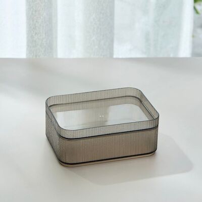 Caja de Almacenamiento Acrílico con Tapa Gris S