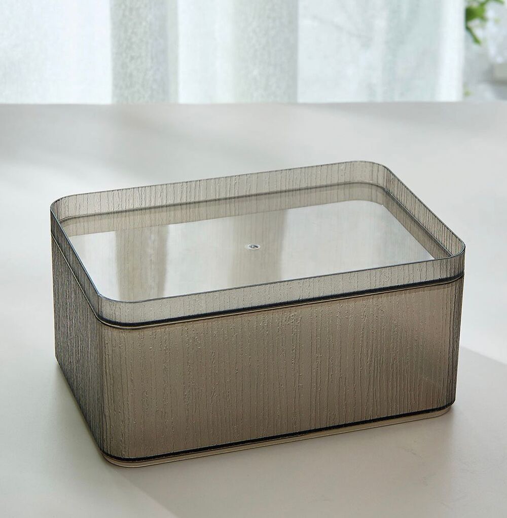 Caja de Almacenamiento Acrílico con Tapa Gris M
