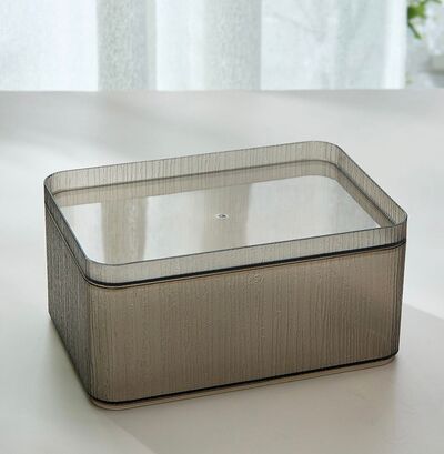 Caja de Almacenamiento Acrílico con Tapa Gris M