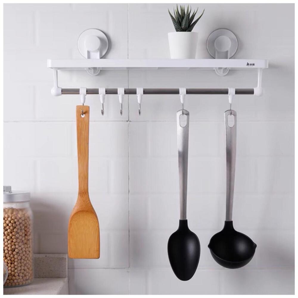 Estante con Toallero y Ganchos Bathlux