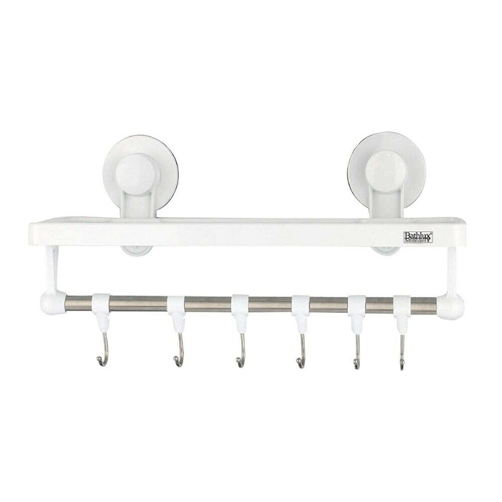 Estante con Toallero y Ganchos Bathlux