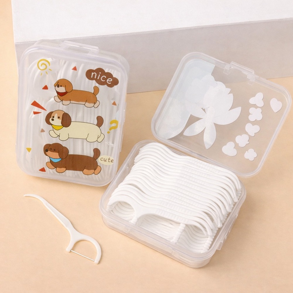 Caja x50 Hilo Dental Perro Salchicha Fiesta 