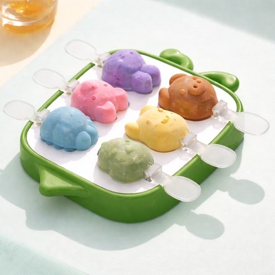 Molde de Helados de Silicona Dibujos Animados - 6 paletas Verde