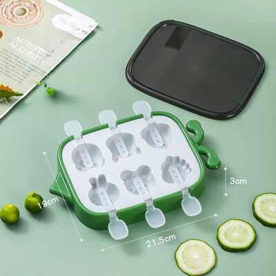 Molde de Helados de Silicona Dibujos Animados - 6 paletas Verde