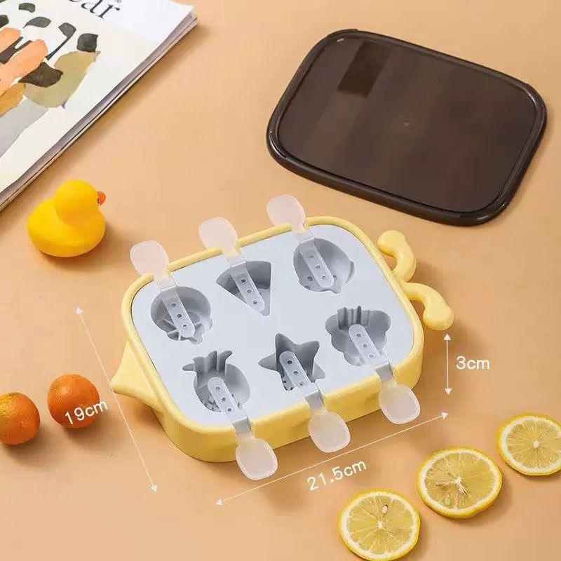 Molde de Helados de Silicona Frutas Tropicales - 6 paletas Amarillo