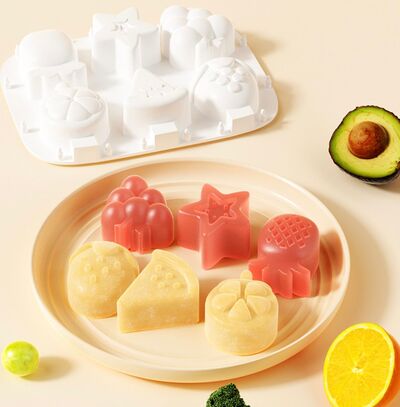 Molde de Helados de Silicona Frutas Tropicales - 6 paletas Rosa