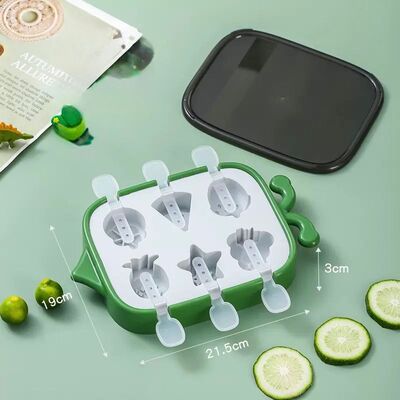 Molde de Helados de Silicona Frutas Tropicales - 6 paletas Verde