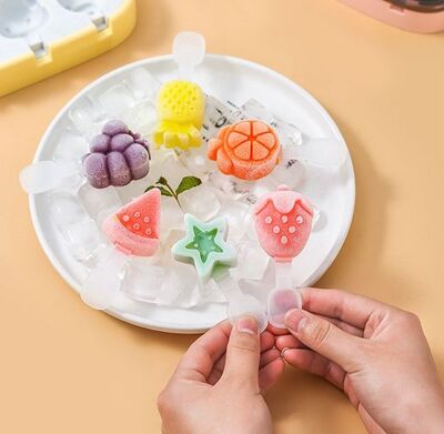 Molde de Helados de Silicona Frutas Tropicales - 6 paletas Verde