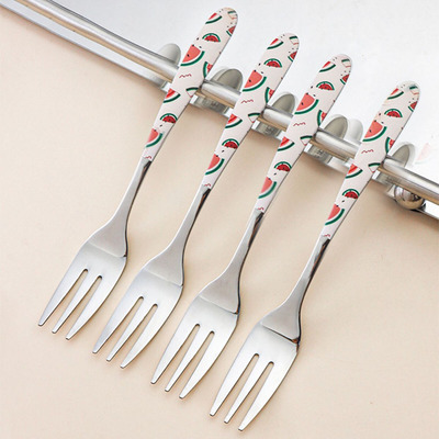 Tenedores Diseño Fruta Tropical/Sandia x4Unidades + Packaging