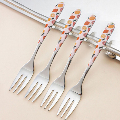 Tenedores Diseño Fruta Tropical/Pomelo x4Unidades + Packaging